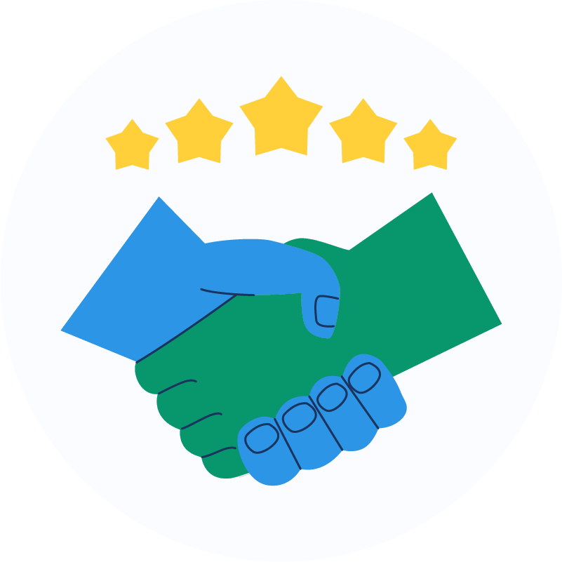 Handshake and stars
